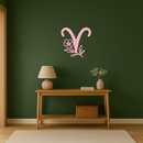 Aries Zodiac Symbol Metal Wall Art – Floral Astrology Home Decor - KAFGP076