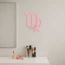 Virgo Zodiac Symbol Metal Wall Art – Floral Virgo Sign Decor - KAFGP079
