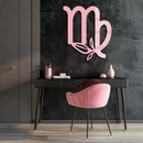 Virgo Zodiac Symbol Metal Wall Art – Floral Virgo Sign Decor - KAFGP079