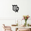 Virgo Zodiac Symbol Metal Wall Art – Floral Virgo Sign Decor - KAFGP079