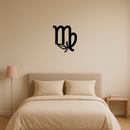 Virgo Zodiac Symbol Metal Wall Art – Floral Virgo Sign Decor - KAFGP079