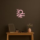 Libra Zodiac Sign Floral Metal Wall Art – Astrology Inspired Home Decor - KAFGP083