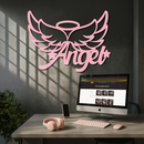 Angel Wings with Halo Metal Wall Art – Modern Spiritual Decor - KAFGP084
