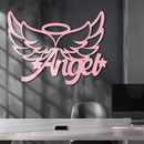 Angel Wings with Halo Metal Wall Art – Modern Spiritual Decor - KAFGP084