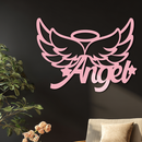 Angel Wings with Halo Metal Wall Art – Modern Spiritual Decor - KAFGP084
