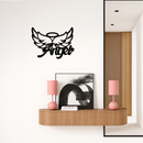 Angel Wings with Halo Metal Wall Art – Modern Spiritual Decor - KAFGP084