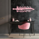 Enemies to Lovers Sword Quote Metal Wall Art – Romantic Typography Decor - KAFGP094