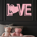 LOVE Heart Typography Metal Wall Art – Modern Romantic Decor - KAFGP097