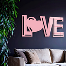 LOVE Heart Typography Metal Wall Art – Modern Romantic Decor - KAFGP097