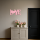 LOVE Heart Typography Metal Wall Art – Modern Romantic Decor - KAFGP097