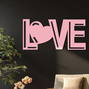 LOVE Heart Typography Metal Wall Art – Modern Romantic Decor - KAFGP097