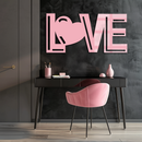 LOVE Heart Typography Metal Wall Art – Modern Romantic Decor - KAFGP097
