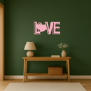 LOVE Heart Typography Metal Wall Art – Modern Romantic Decor - KAFGP097