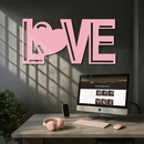 LOVE Heart Typography Metal Wall Art – Modern Romantic Decor - KAFGP097