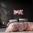 LOVE Heart Typography Metal Wall Art – Modern Romantic Decor - KAFGP097