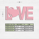LOVE Heart Typography Metal Wall Art – Modern Romantic Decor - KAFGP097