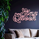 Slay Queen Typography Metal Wall Art – Feminine Empowerment Design - KAFGP106