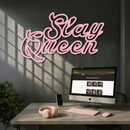 Slay Queen Typography Metal Wall Art – Feminine Empowerment Design - KAFGP106