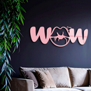 Wow Face Expression Metal Wall Art – Modern Typography Design - KAFGP113