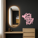 Girls Just Wanna Have Fun Metal Wall Art – Playful Heart & Star Design - KAFGP118