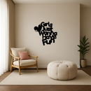 Girls Just Wanna Have Fun Metal Wall Art – Playful Heart & Star Design - KAFGP118