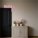 Hello Butterfly Metal Wall Art – Door Corner Decorative Sign - KAFGP122 by Enova Art