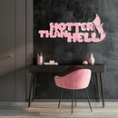 Hotter Than Hell Metal Wall Art – Bold Flame Typography Design - KAFGP124