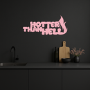 Hotter Than Hell Metal Wall Art – Bold Flame Typography Design - KAFGP124
