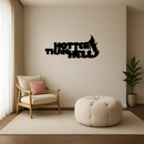 Hotter Than Hell Metal Wall Art – Bold Flame Typography Design - KAFGP124