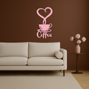 Coffee Cup Heart Metal Wall Art – Modern Coffee Lover Kitchen Decor -KAFGP131