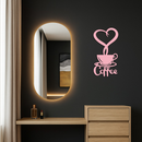 Coffee Cup Heart Metal Wall Art – Modern Coffee Lover Kitchen Decor -KAFGP131