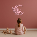 Fairy Sitting on Crescent Moon Metal Wall Art – Enchanted Decorative Silhouette - KAFGP132