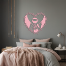 Heart Flame Metal Wall Art – Lips and Lighter Design with Barbed Wire Heart - KAFGP133