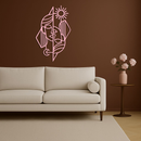 Abstract Face Metal Wall Art – Sun and Moon Geometric Line Design - KAFGP135