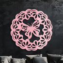 Round Butterfly Mandala Metal Wall Art – Nature Inspired Decorative Wall Hanging - KAFGP141