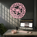 Round Butterfly Mandala Metal Wall Art – Nature Inspired Decorative Wall Hanging - KAFGP141