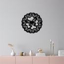 Round Butterfly Mandala Metal Wall Art – Nature Inspired Decorative Wall Hanging - KAFGP141