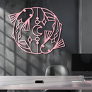 Pisces Zodiac Metal Wall Art – Astrological Home Decor Sign - KAFGP143