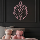 Leo Zodiac Metal Wall Art – Geometric Lion Horoscope Decor - KAFGP144