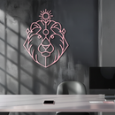 Leo Zodiac Metal Wall Art – Geometric Lion Horoscope Decor - KAFGP144