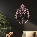 Leo Zodiac Metal Wall Art – Geometric Lion Horoscope Decor - KAFGP144