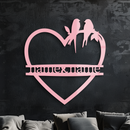 Personalized Heart Metal Wall Art with Birds – Custom Name Couple Gift - KAFGP148