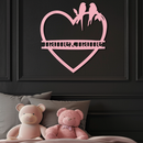 Personalized Heart Metal Wall Art with Birds – Custom Name Couple Gift - KAFGP148