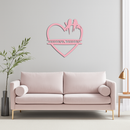 Personalized Heart Metal Wall Art with Birds – Custom Name Couple Gift - KAFGP148