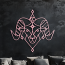 Aries Zodiac Sign Metal Wall Art – Geometric Ram Head Astrology Decor - KAFGP150