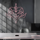 Aries Zodiac Sign Metal Wall Art – Geometric Ram Head Astrology Decor - KAFGP150