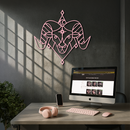 Aries Zodiac Sign Metal Wall Art – Geometric Ram Head Astrology Decor - KAFGP150