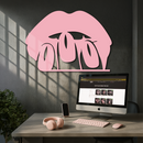 Pink Lips Metal Wall Art – Modern Glam Lip Design - KAFGP153