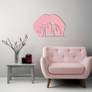Pink Lips Metal Wall Art – Modern Glam Lip Design - KAFGP153