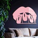 Pink Lips Metal Wall Art – Modern Glam Lip Design - KAFGP153